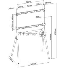 Подставка для телевизора Cactus CS-ST1247WTBCH белый/береза 49