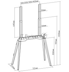 Подставка для телевизора Cactus CS-ST3644BKWN черный/орех 43