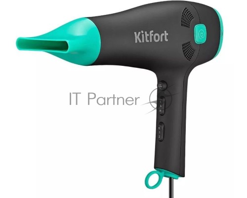 Фен Kitfort КТ-3222 2000Вт черный/бирюзовый