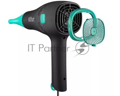 Фен Kitfort КТ-3222 2000Вт черный/бирюзовый