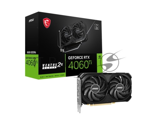 Видеокарта MSI RTX 4060 TI VENTUS 2X BLACK 8G  RTX 4060TI 8Gb 128bit GDDR6 2565/18000 HDMIx1 DPx3 HDCP Ret