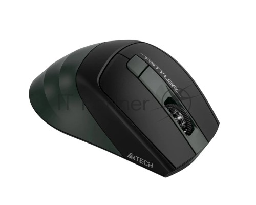 Мышь беспроводная A4Tech Fstyler FB35CS темно-зеленый/черный, 2000 dpi, радиоканал, Bluetooth, USB, кнопки - 5