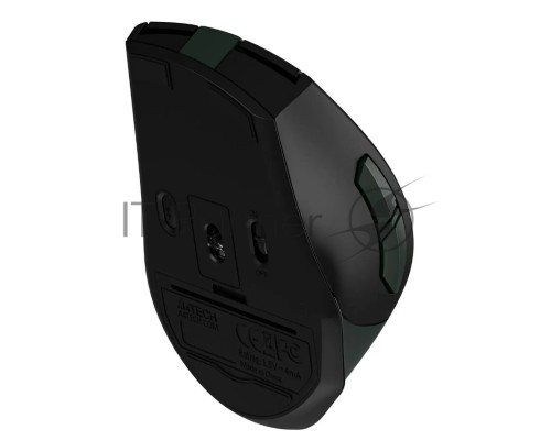 Мышь беспроводная A4Tech Fstyler FB35CS темно-зеленый/черный, 2000 dpi, радиоканал, Bluetooth, USB, кнопки - 5