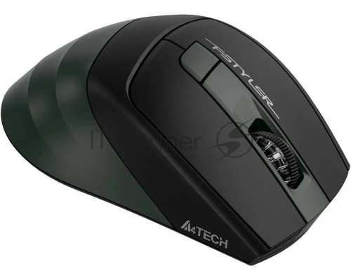 Мышь беспроводная A4Tech Fstyler FB35S темно-зеленый/черный, 2000 dpi, радиоканал, Bluetooth, USB, кнопки - 5