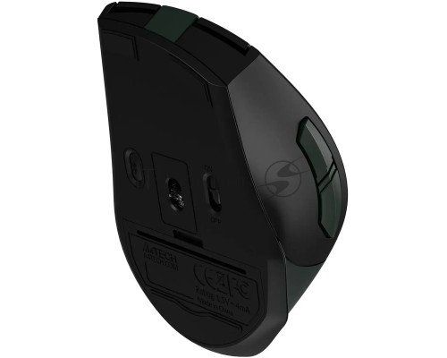 Мышь беспроводная A4Tech Fstyler FB35S темно-зеленый/черный, 2000 dpi, радиоканал, Bluetooth, USB, кнопки - 5