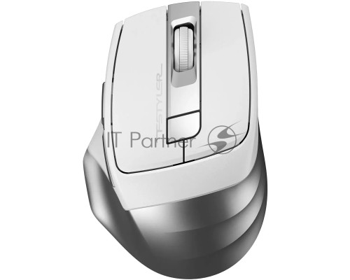 Мышь беспроводная A4Tech Fstyler FG35S серебристый/белый, 2000 dpi, радиоканал, USB, кнопки - 5