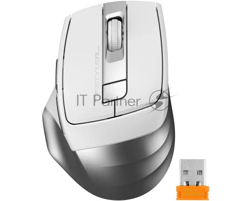 Мышь беспроводная A4Tech Fstyler FG35S серебристый/белый, 2000 dpi, радиоканал, USB, кнопки - 5