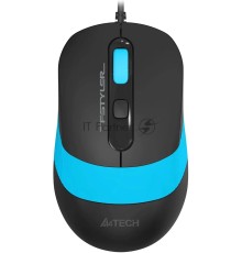 Мышь проводная A4Tech Fstyler FM10S черный/голубой, 1600 dpi, USB, кнопки - 4