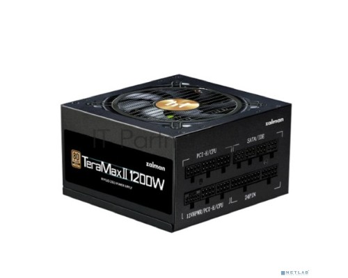 Блок питания, Zalman, TeraMax II, 1200Вт, 120мм, 80 PLUS Gold, модульный, черный