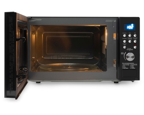 Микроволновая печь Hyundai HYM-D3033 черный, 20 л, 700 Вт, переключатели - кнопки/электронный поворотный механизм