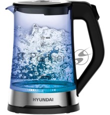 Чайник электрический Hyundai HYK-G3401 1.7л. 2200Вт черный/серебристый (корпус: стекло)