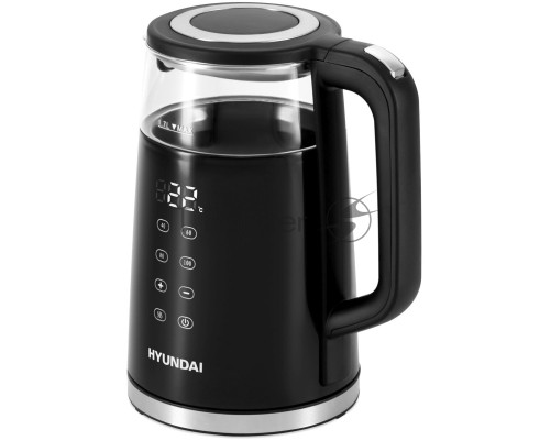 Чайник электрический Hyundai HYK-G6404 1.7л. 2200Вт черный/серебристый (корпус: стекло)