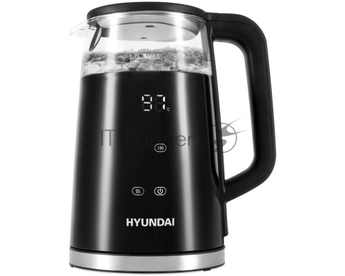 Чайник электрический Hyundai HYK-G6404 1.7л. 2200Вт черный/серебристый (корпус: стекло)