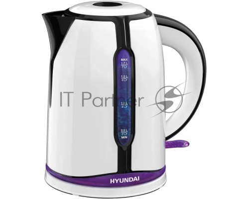 Чайник электрический Hyundai HYK-P3405 1.7л. 2200Вт белый/черный (корпус: пластик)
