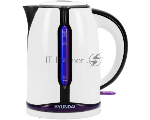 Чайник электрический Hyundai HYK-P3405 1.7л. 2200Вт белый/черный (корпус: пластик)