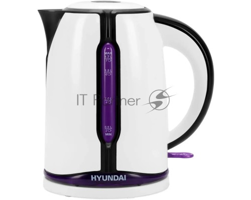 Чайник электрический Hyundai HYK-P3405 1.7л. 2200Вт белый/черный (корпус: пластик)
