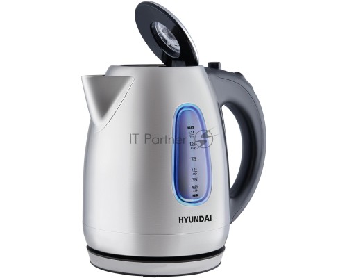 Чайник электрический Hyundai HYK-S2402 1.7л. 2200Вт серебристый матовый/черный (корпус: нержавеющая сталь)
