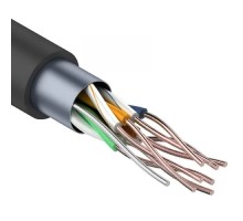 Rexant (01-0146-1) Кабель витая пара F/UTP, CAT 5e, PE 4х2х0,50мм, 24AWG, внешний, черный (коробка)