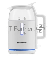 Чайник Polaris PWK1545CGL Water Way Pro, пластик/стекло белый