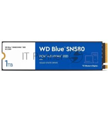 Накопитель SSD WD 1Tb Blue SN580 NVMe, M.2(22x80mm), NVMe, PCIe 3.0 x4, 3D TLC, R/W 3500/3000MB/s, IOPs 460 000/45 600TBW
