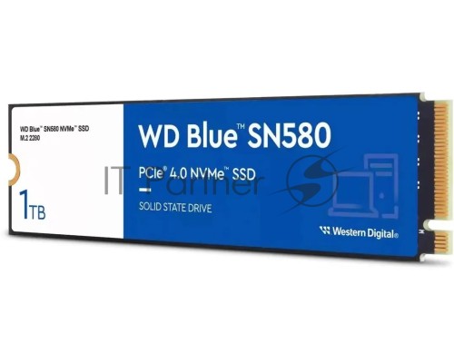 Накопитель SSD WD 1Tb Blue SN580 NVMe, M.2(22x80mm), NVMe, PCIe 3.0 x4, 3D TLC, R/W 3500/3000MB/s, IOPs 460 000/45 600TBW Накопитель SSD WD 1Tb Blue SN580 NVMe, M.2(22x80mm), NVMe, PCIe 3.0 x4, 3D TLC, R/W 3500/3000MB/s, IOPs 460 000/45 600TBW