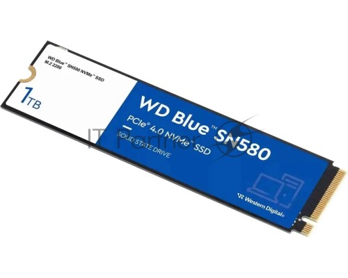 Накопитель SSD WD 1Tb Blue SN580 NVMe, M.2(22x80mm), NVMe, PCIe 3.0 x4, 3D TLC, R/W 3500/3000MB/s, IOPs 460 000/45 600TBW Накопитель SSD WD 1Tb Blue SN580 NVMe, M.2(22x80mm), NVMe, PCIe 3.0 x4, 3D TLC, R/W 3500/3000MB/s, IOPs 460 000/45 600TBW