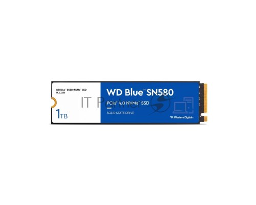 Накопитель SSD WD 1Tb Blue SN580 NVMe, M.2(22x80mm), NVMe, PCIe 3.0 x4, 3D TLC, R/W 3500/3000MB/s, IOPs 460 000/45 600TBW Накопитель SSD WD 1Tb Blue SN580 NVMe, M.2(22x80mm), NVMe, PCIe 3.0 x4, 3D TLC, R/W 3500/3000MB/s, IOPs 460 000/45 600TBW