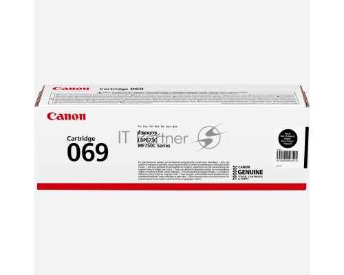 Картридж лазерный Canon 069BK (5094C002) черный (2100 стр.) для Canon MF752Cdw/754Cdw, LBP673Cdw