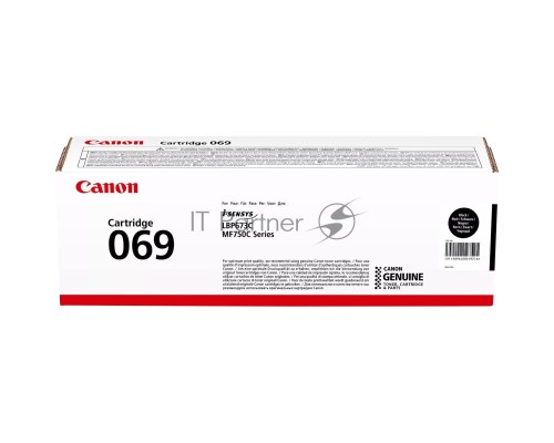 Картридж лазерный Canon 069BK (5094C002) черный (2100 стр.) для Canon MF752Cdw/754Cdw, LBP673Cdw