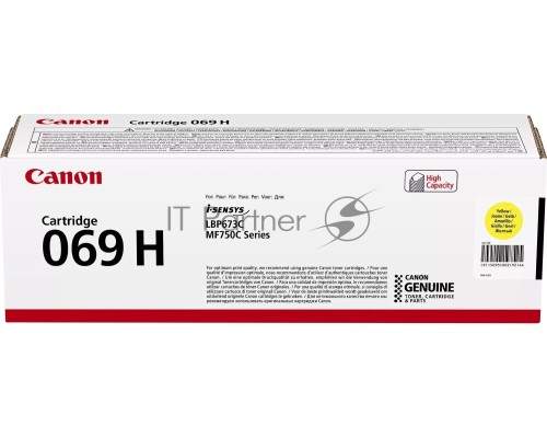 Картридж лазерный Canon 069HY (5095C002/004) желтый (5500 стр. повышенной ёмкости) для CANON MF752Cdw/754Cdw, LBP673Cdw