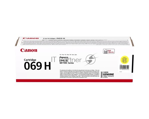 Картридж лазерный Canon 069HY (5095C002/004) желтый (5500 стр. повышенной ёмкости) для CANON MF752Cdw/754Cdw, LBP673Cdw