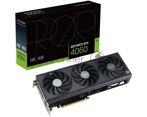 Видеокарта Asus PROART-RTX4060-O8G PCI-E 4.0 RTX4060 8192Mb 128 GDDR6 2550/17000 HDMIx1 DPx3 HDCP Ret