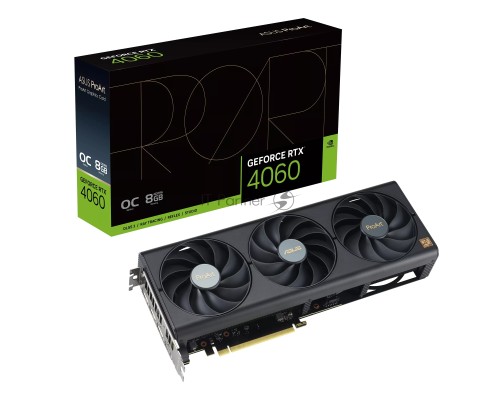 Видеокарта Asus PROART-RTX4060-O8G PCI-E 4.0 RTX4060 8192Mb 128 GDDR6 2550/17000 HDMIx1 DPx3 HDCP Ret