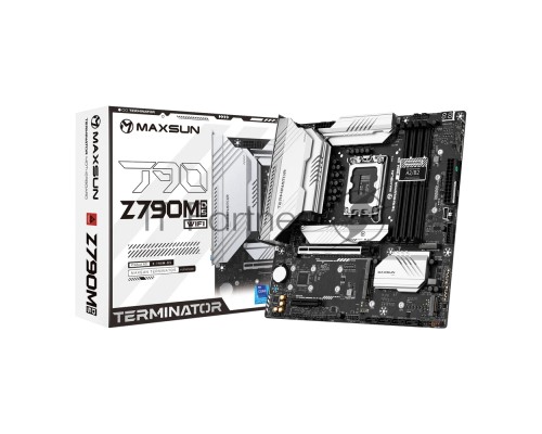 Материнская плата Maxsun MS-Terminator Z790M D5 WIFI 1700, Z790, 4xDDR5, 1xPCIEx16,1xPCIEx4,5xM.2, Front1xType-C,2xUSB3,3xUSB2, Rear1xType-C,4xUSB3,4xUSB2, 4xSATA3, 2,5GLan, HDMI+DP, mATX, RTL
