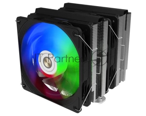 Кулер для процессора N600B-DT-HY black TDP:250WProduct Dimension: 125 ?143 ?158mmHeat Pipe: ?6mm ? 6 pcsFan Dimension: 120?120?25mmVoltage: DC 12VCurrent: 0.24~0.48AFan Speed: 800~1800RPM±10%Air Flow: 31.18~73.92CFM±10%Air Pressure: 0.56~2.1mm/H2O±10%Noi