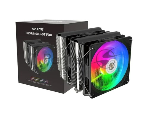 Кулер для процессора N600B-DT-HY black TDP:250WProduct Dimension: 125 ?143 ?158mmHeat Pipe: ?6mm ? 6 pcsFan Dimension: 120?120?25mmVoltage: DC 12VCurrent: 0.24~0.48AFan Speed: 800~1800RPM±10%Air Flow: 31.18~73.92CFM±10%Air Pressure: 0.56~2.1mm/H2O±10%Noi