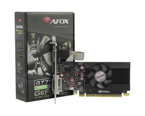 [Видеокарта] Видеокарта AFOX GT710 4GB 64bit DDR3 VGA/DVI/HDMI 1FAN  (AF710-4096D3L7-V1) RTL 