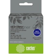 Картридж ленточный Cactus CS-D1-40913 9мм, черный шрифт, белый фон, 7м для DYMO LM 160, 210D, 280, PnP, 420P, 500 TS; Rhino Pro 6000, 5200, 4200