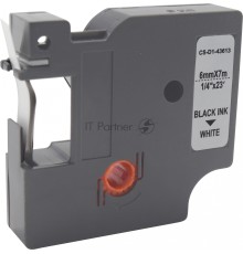Картридж ленточный Cactus CS-D1-43613 6мм, черный шрифт, белый фон, 7м для DYMO LM 160, 210D, 280, PnP, 420P, 500 TS; Rhino Pro 6000, 5200, 4200