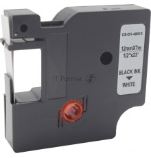 Картридж ленточный Cactus CS-D1-45013 12мм, черный шрифт, белый фон, 7м для DYMO LM 160, 210D, 280, PnP, 420P, 500 TS; Rhino Pro 6000, 5200, 4200