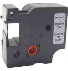 Картридж ленточный Cactus CS-D1-53710 24мм, черный шрифт, прозрачный фон, 7м для DYMO Rhino Pro 6000, LM 500TS