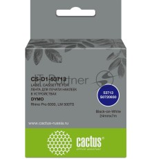 Картридж ленточный Cactus CS-D1-53713 24мм, черный шрифт, белый фон, 7м для DYMO Rhino Pro 6000, LM 500TS