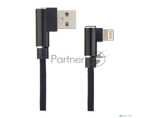 Кабель PERFEO для iPhone, USB - 8 PIN (Lightning), угловой, черный, длина 1 м., бокс (I4315)