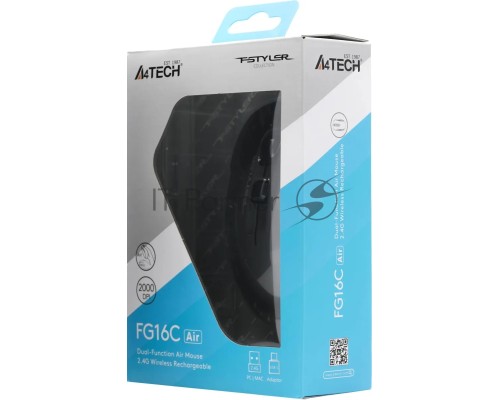 Мышь A4Tech Fstyler FG16C Air серый оптическая (2000dpi) беспроводная USB для ноутбука (3but)