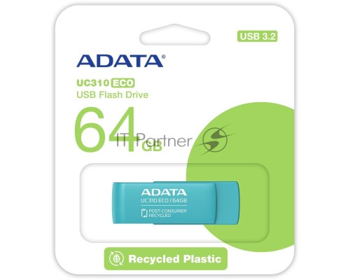 Флеш диск ADATA USB3 64GB GREEN UC310E-64G-RGN