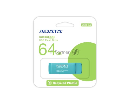 Флеш диск ADATA USB3 64GB GREEN UC310E-64G-RGN