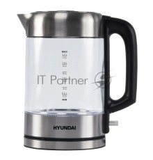 Чайник электрический Hyundai HYK-G6405 1.7л. 2200Вт черный/серебристый (корпус: стекло)