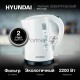 Чайник электрический Hyundai HYK-P1409 1.7л. 2200Вт белый/черный (корпус: пластик)