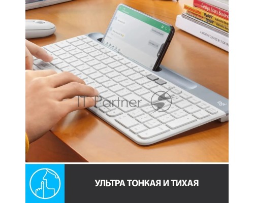 Клавиатура Logitech K580 белый/серебристый USB беспроводная BT/Radio slim Multimedia (920-010623)