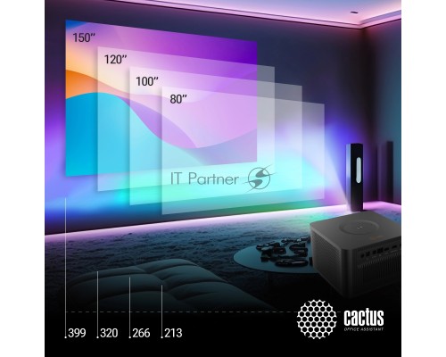 Проектор Cactus CS-M1.SG DLP 9600Lm (1920x1080) 200000:1 ресурс лампы:20000часов 1xUSB typeA 1xHDMI 1.9кг